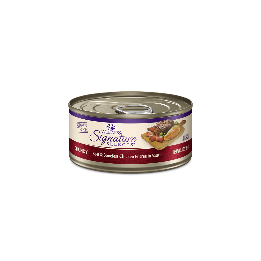 Wellness Signature Chunky Beef & White Meat Chicken Entrée for Cat 5.3oz