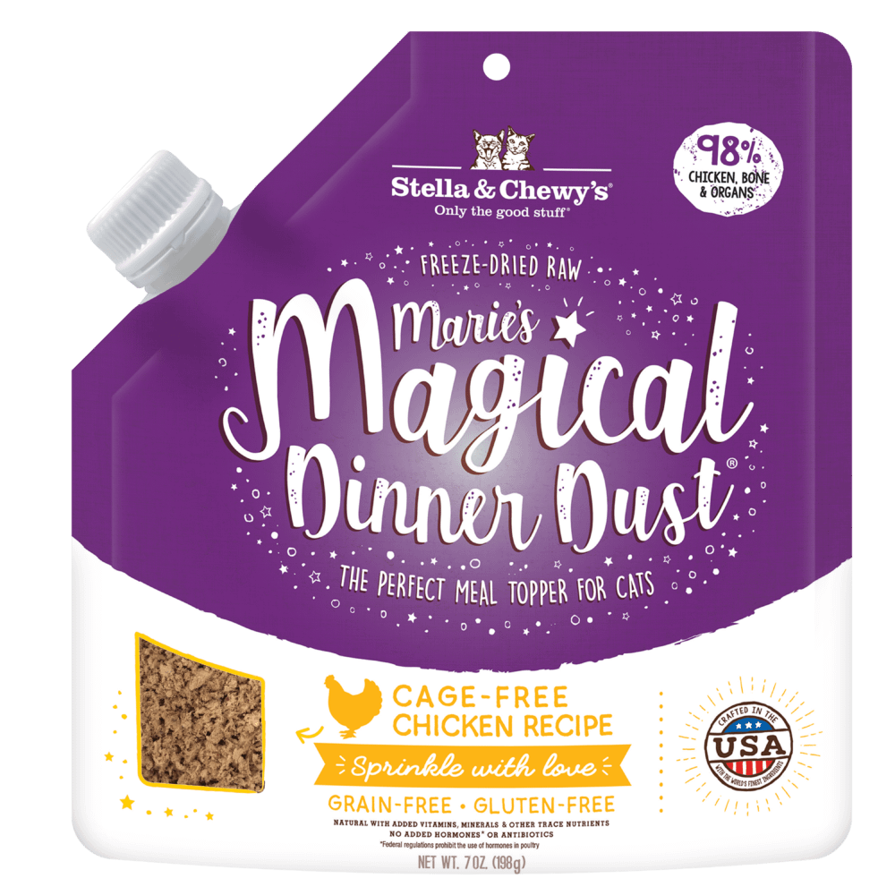 Stella & Chewy's Marie’s Magical Dinner Dust Cage Free Chicken Recipe Freeze-Dried Raw Cat Food Topper, 7oz