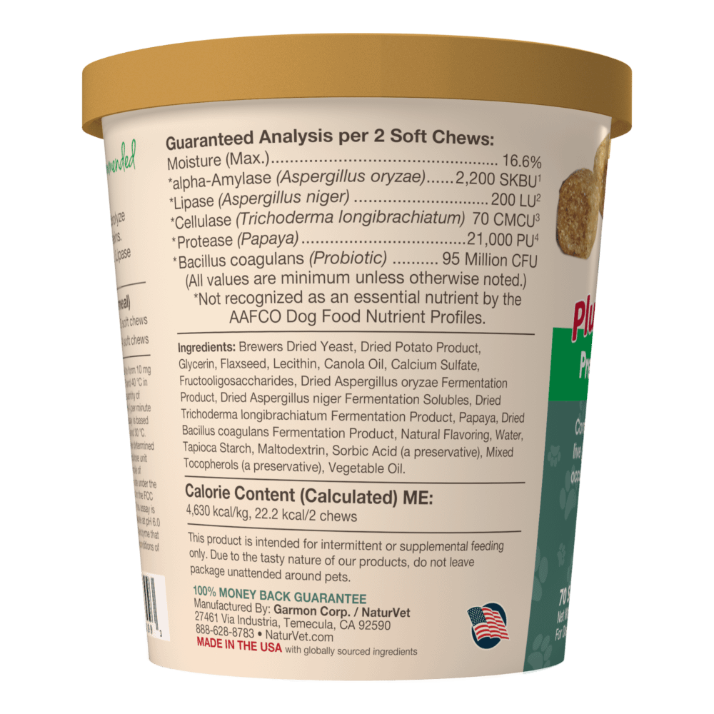 NaturVet Digestive Enzymes Plus Probiotics & Prebiotics for Dog 70ct