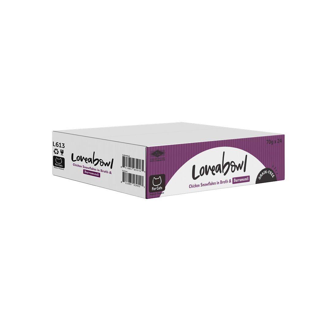 Loveabowl Chicken snowflakes in Broth with Barramundi Wet Food for Cat 70g - Image 2