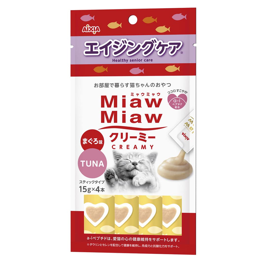 Aixia Miaw Miaw Creamy-Healthy Senior Care Treats for Cats 15g (4pcs)