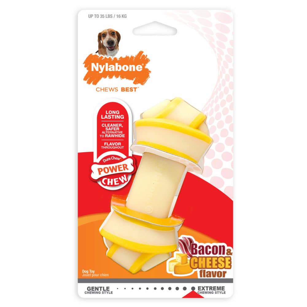Nylabone Power Chew Rawhide Knot Chew Bone | Bacon & Cheese