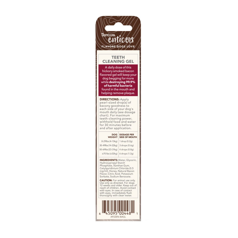 TropiClean Enticers Teeth Cleaning Gel for Dogs - Hickory Smoked Bacon Flavor 2oz - Image 2