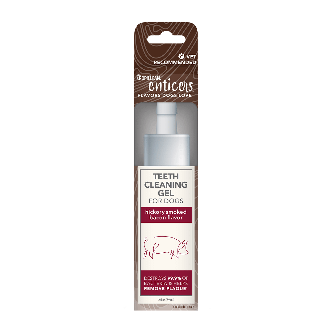TropiClean Enticers Teeth Cleaning Gel for Dogs - Hickory Smoked Bacon Flavor 2oz