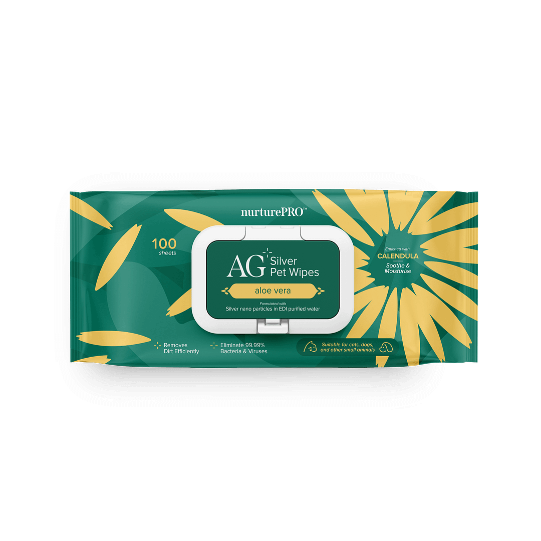 Nurture Pro AG+ Silver Pet Wipes Aloe Vera