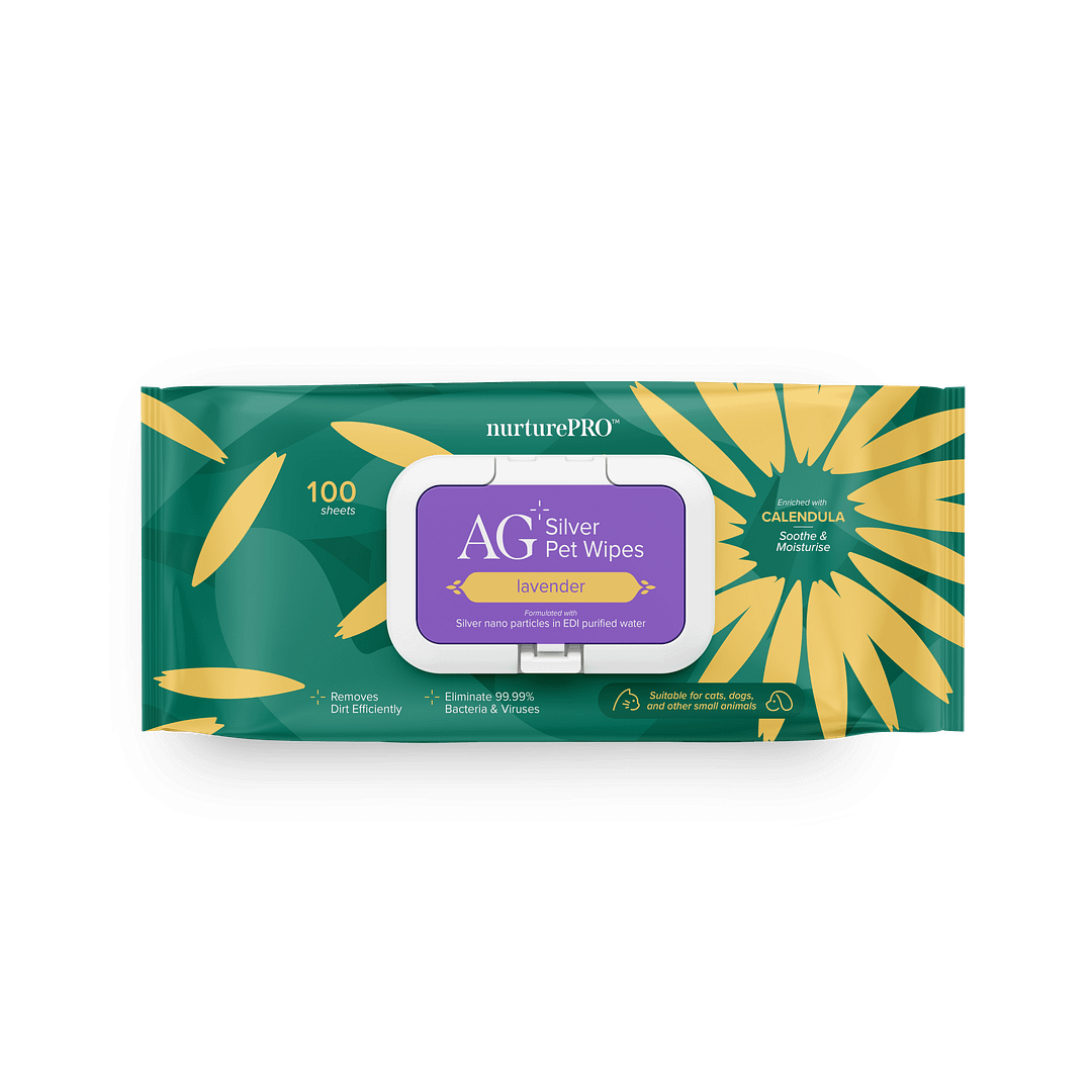 Nurture Pro AG+ Silver Pet Wipes Lavender