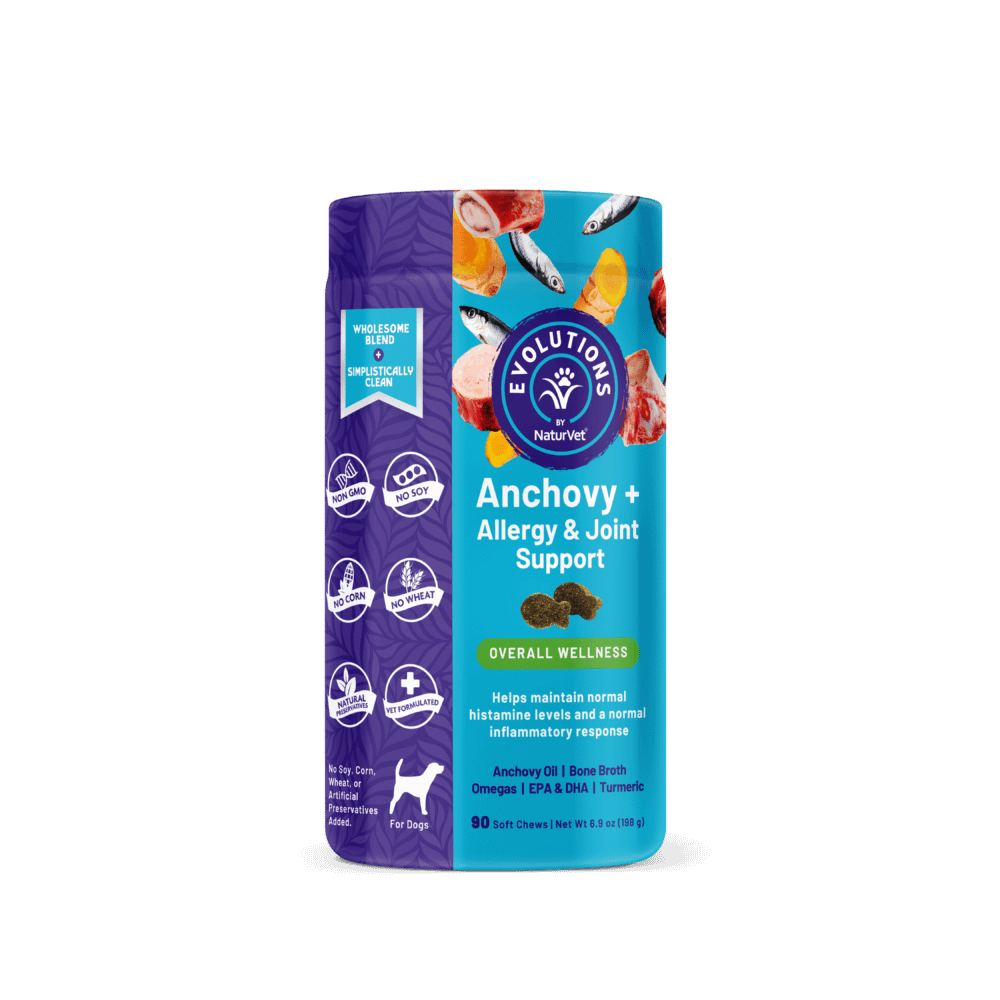 NaturVet Evolutions Anchovy + Allergy & Joint Support Soft Chews For Dogs 90ct