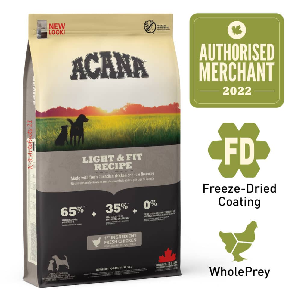 ACANA Heritage Freeze-Dried Coated Light & Fit Dog Dry Dog Food (2 Sizes)