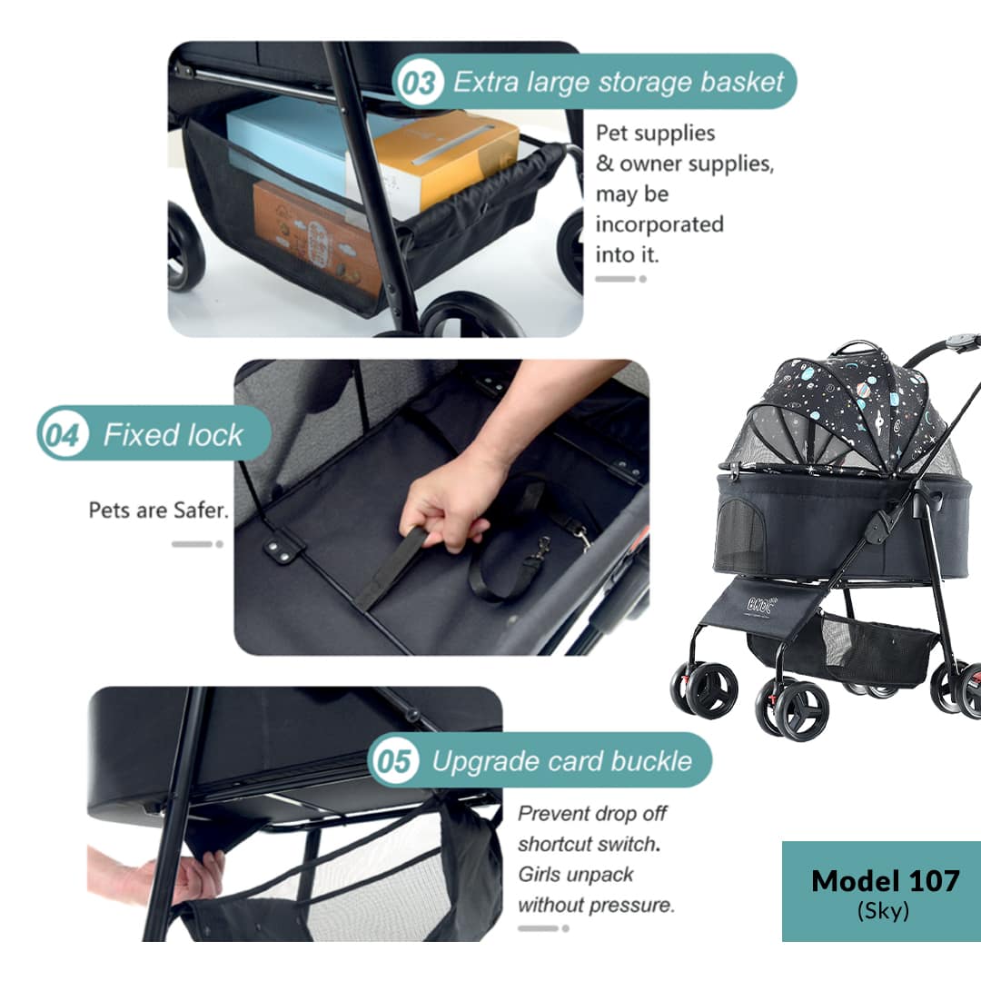 BNDC Pet Stroller 107 (Sky) - Image 2