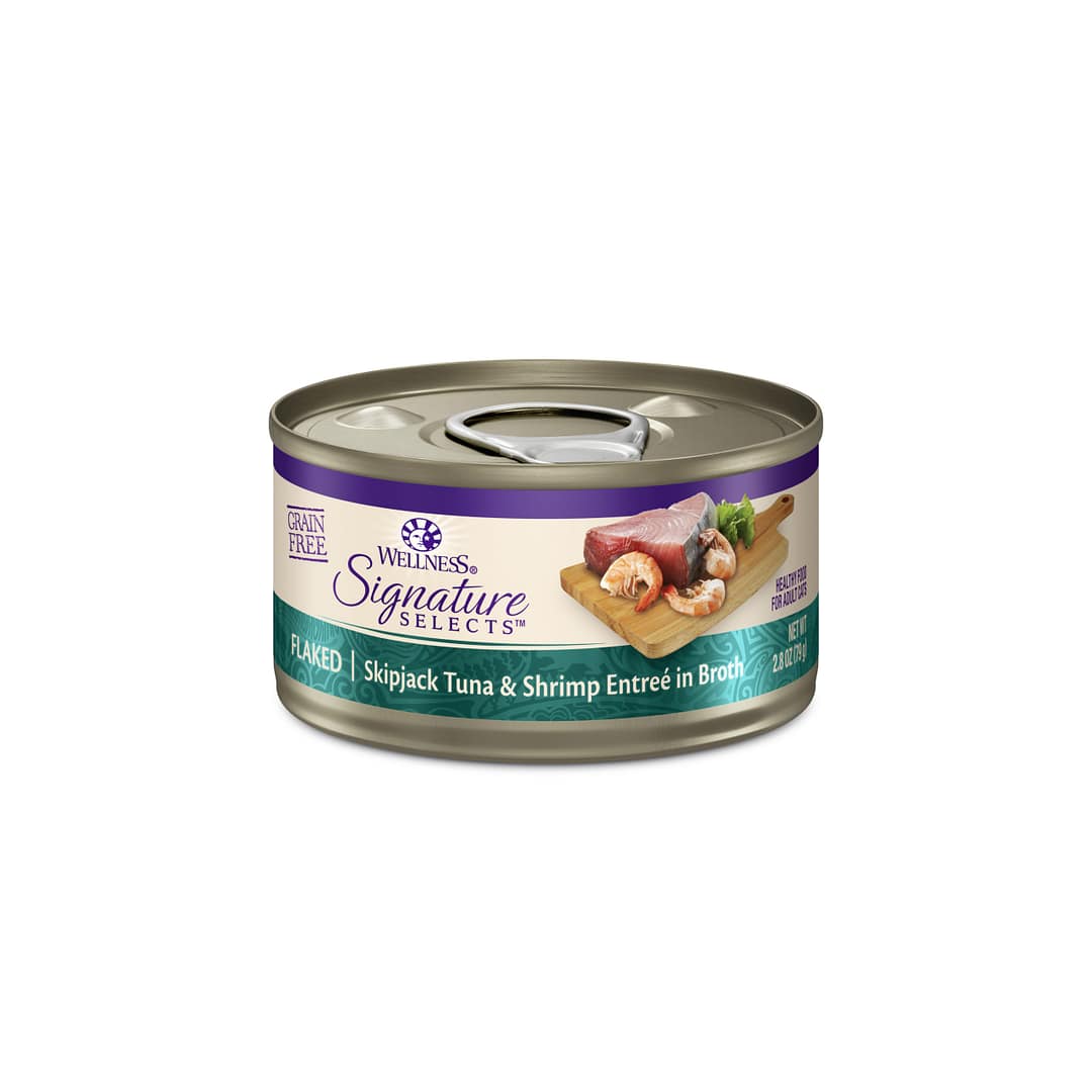 Wellness CORE Signature Selects Flaked Skipjack Tuna & Shrimp Entree in Broth Canned Cat Food 2.8oz - Image 3