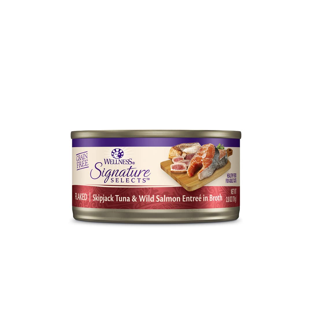 Wellness CORE Signature Selects Flaked Skipjack Tuna & Wild Salmon Entree in Broth Canned Cat Food 2.8oz