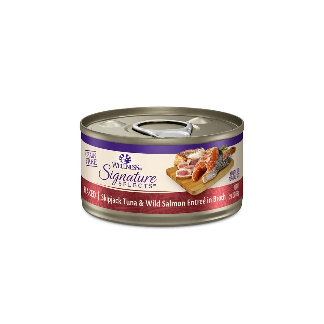 Wellness CORE Signature Selects Flaked Skipjack Tuna & Wild Salmon Entree in Broth Canned Cat Food 2.8oz - Image 3
