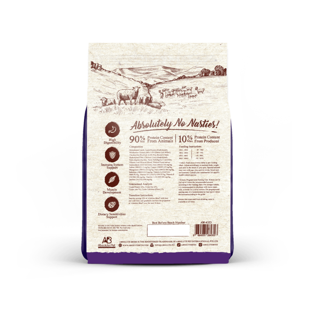 Absolute Bites Wild Age Dry Cat Food - Lamb (2 Sizes) - Image 3