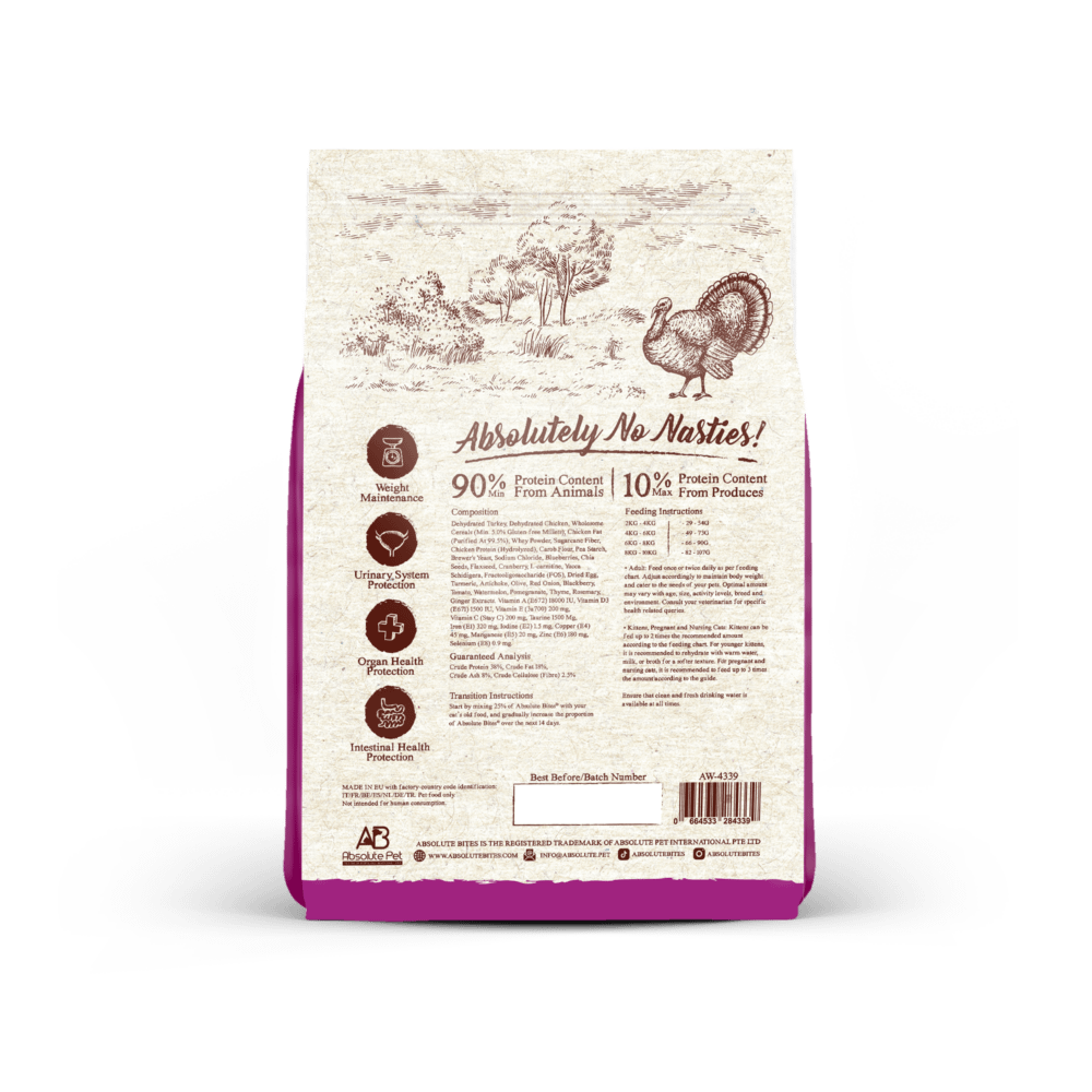 Absolute Bites Wild Age Dry Cat Food - Turkey (2 Sizes) - Image 2