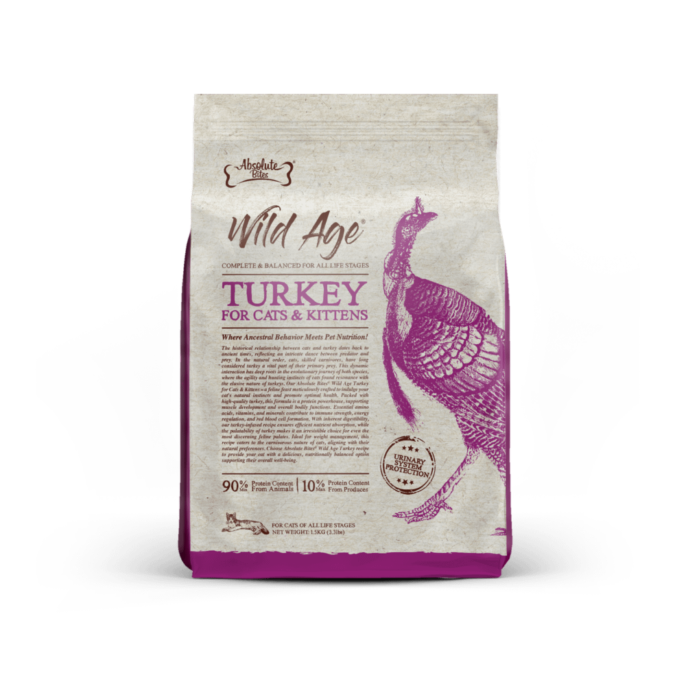 Absolute Bites Wild Age Dry Cat Food - Turkey (2 Sizes)