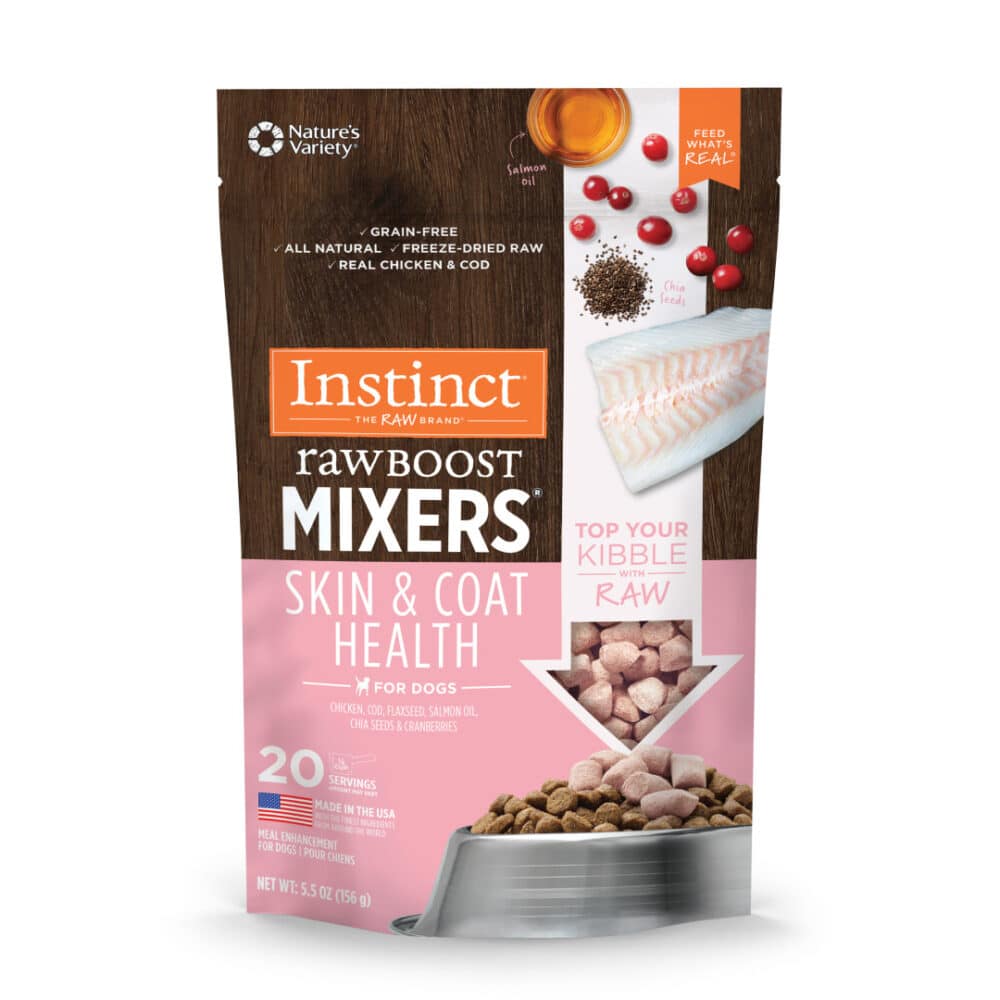 Instinct Freeze-Dried Raw Boost Mixers Grain-Free Skin & Coat Recipe Dog Food Topper (2 Sizes)