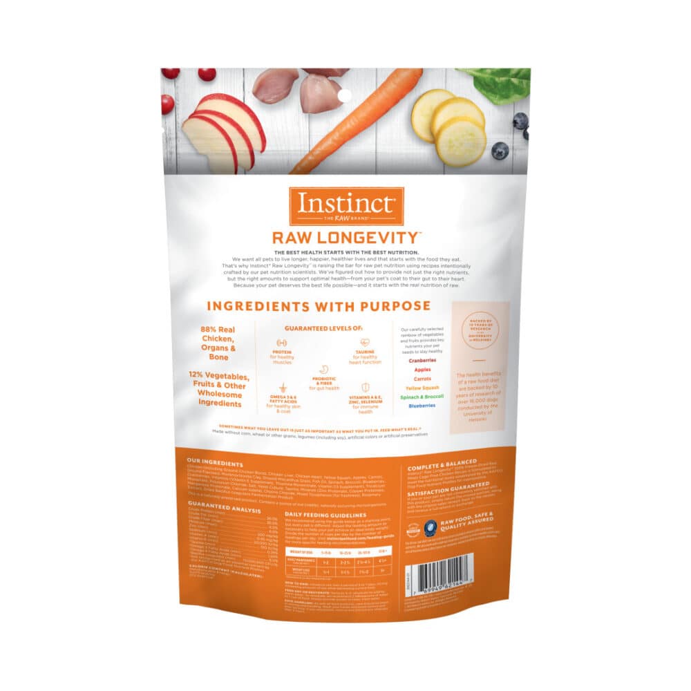 Instinct Raw Longevity 100% Freeze-Dried Raw Meals Cage-Free Chicken Recipe Dog Food 9.5 oz - Image 2