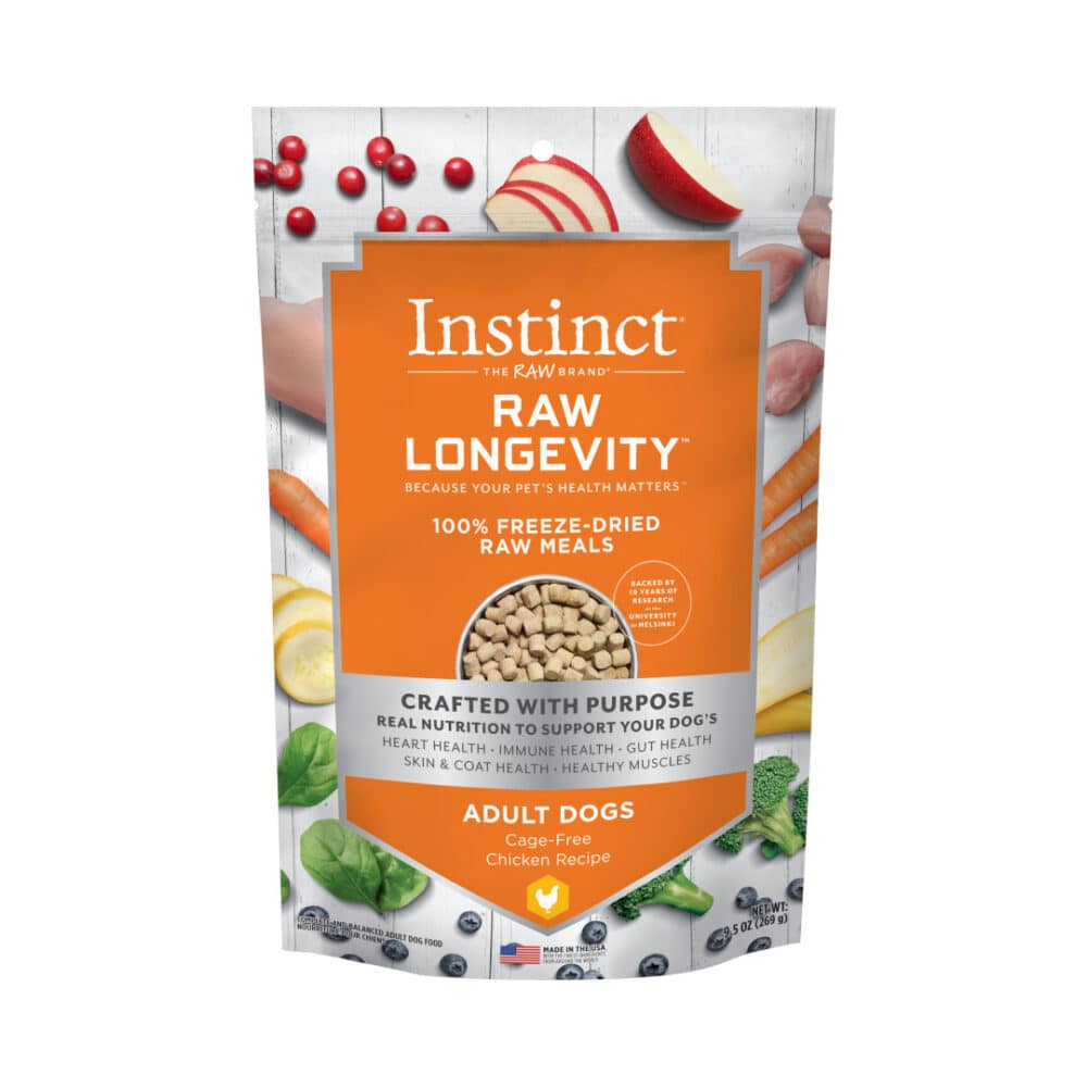 Instinct Raw Longevity 100% Freeze-Dried Raw Meals Cage-Free Chicken Recipe Dog Food 9.5 oz