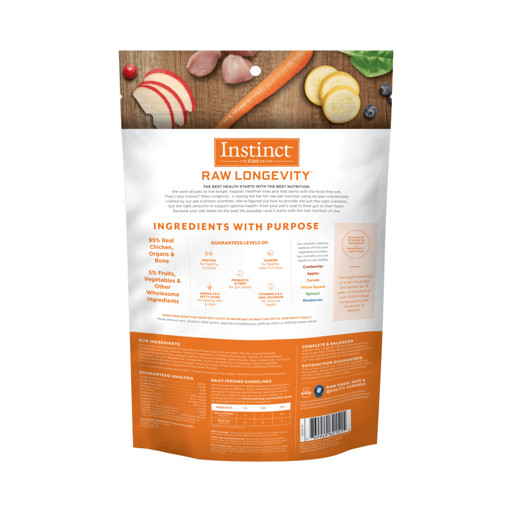 Instinct Raw Longevity 100% Freeze-Dried Raw Meals Cage-Free Chicken Recipe Kitten Food 9.5oz - Image 2
