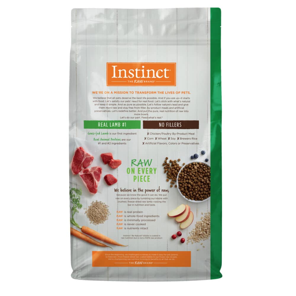 Instinct Be Natural Real Lamb & Oatmeal Recipe Dry Dog Food 24lb - Image 2