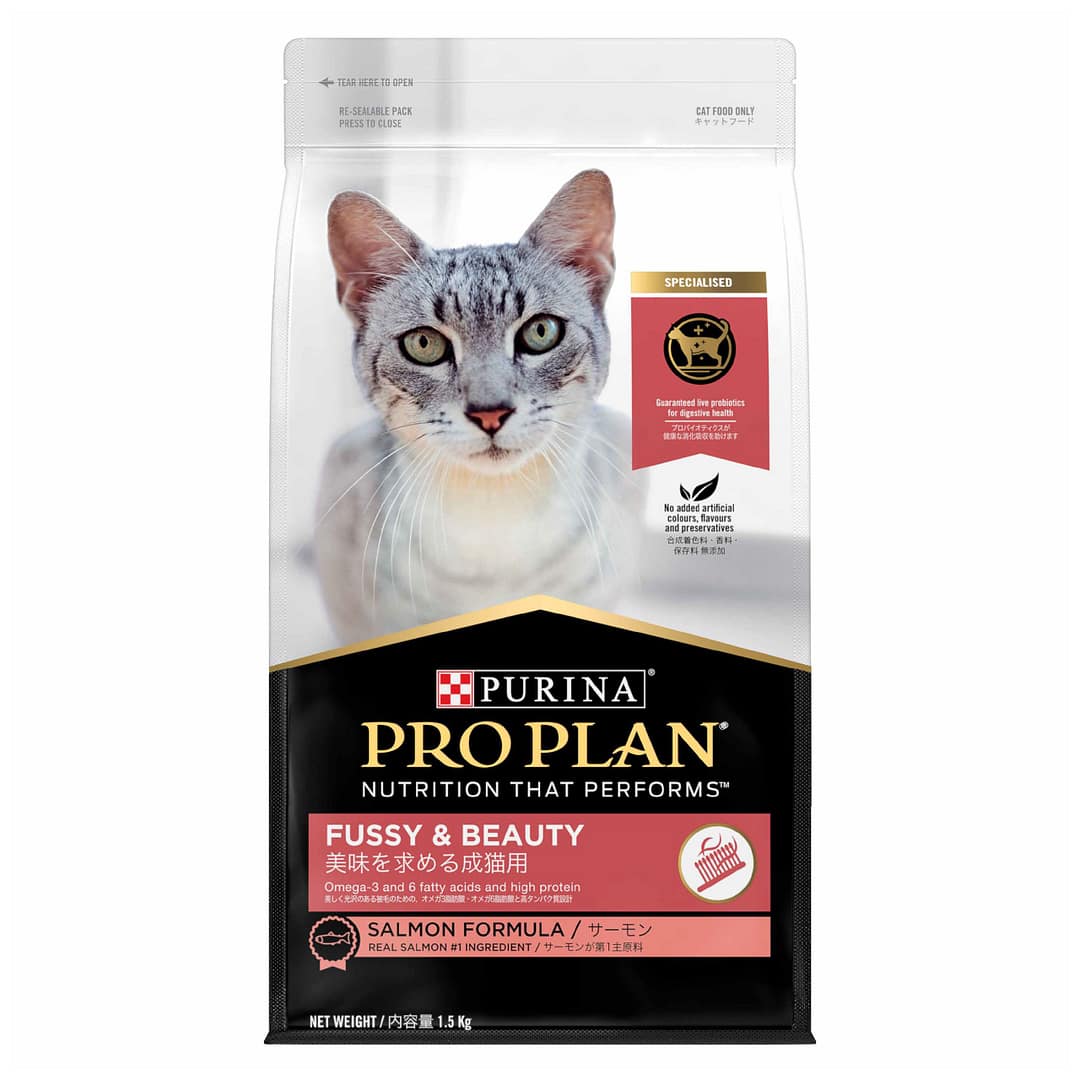 Purina PRO PLAN Fussy & Beauty Salmon - Dry Cat Food 1.5kg