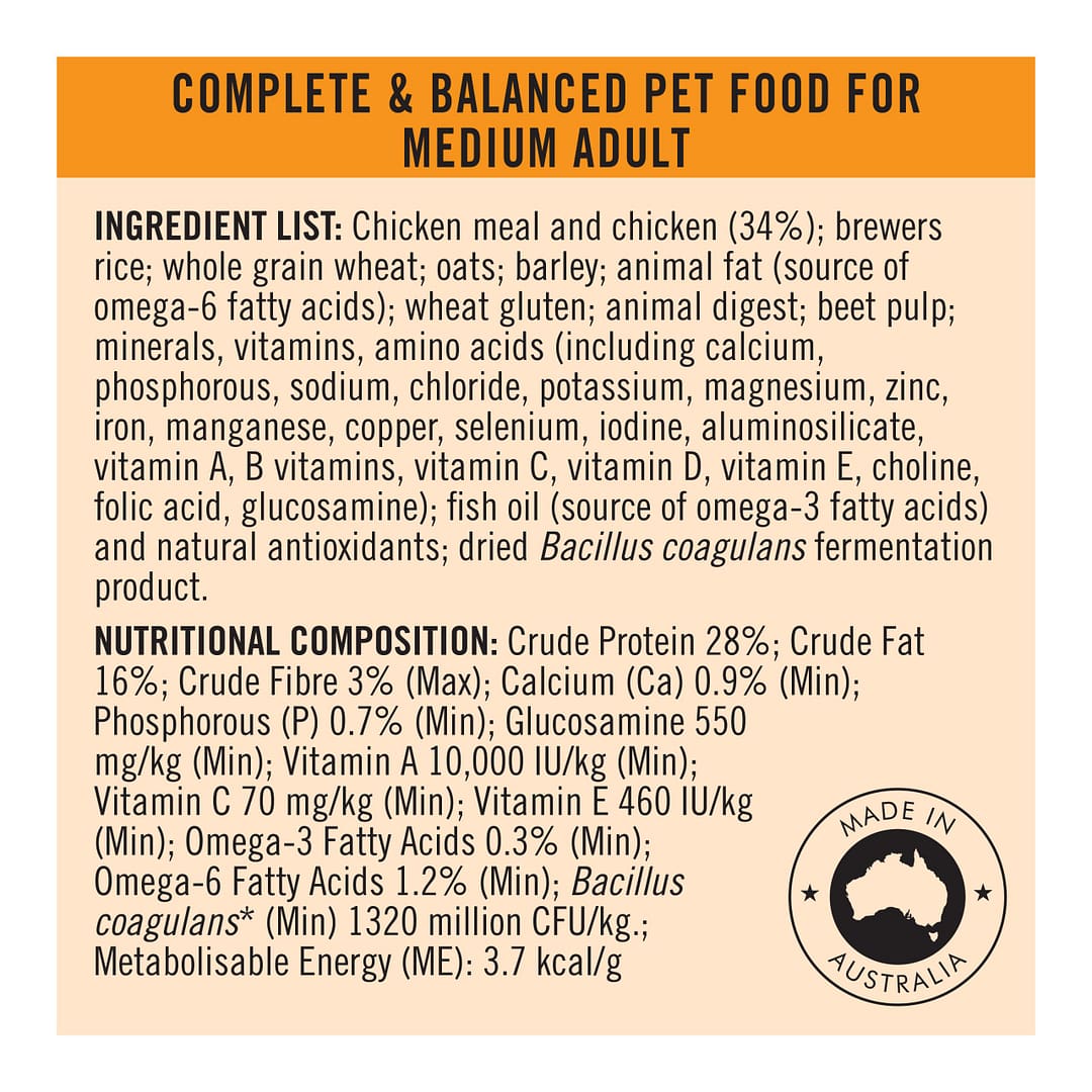 Purina PRO PLAN Adult Medium Chicken Formula with Probiotics - Dry Dog Food (2 Sizes) - Image 9
