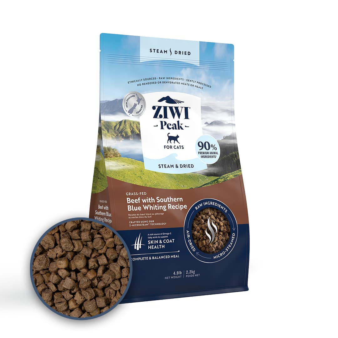 Ziwi Peak Steam Dried Beef Southern Blue Whitening Dry Cat Food (2 Sizes) - Image 2