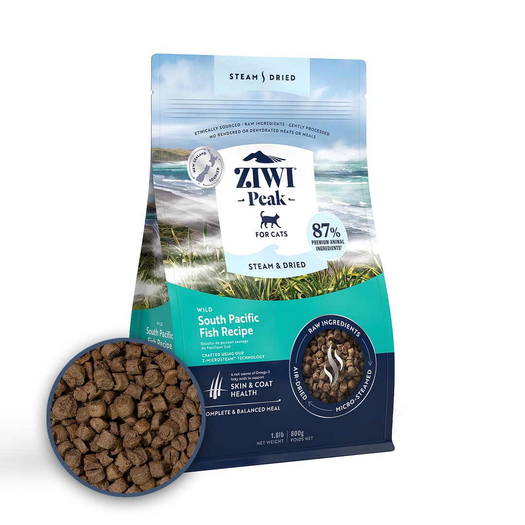 Ziwi Peak Steam Dried Wild South Pacific Fish Dry Cat Food (2 Sizes)