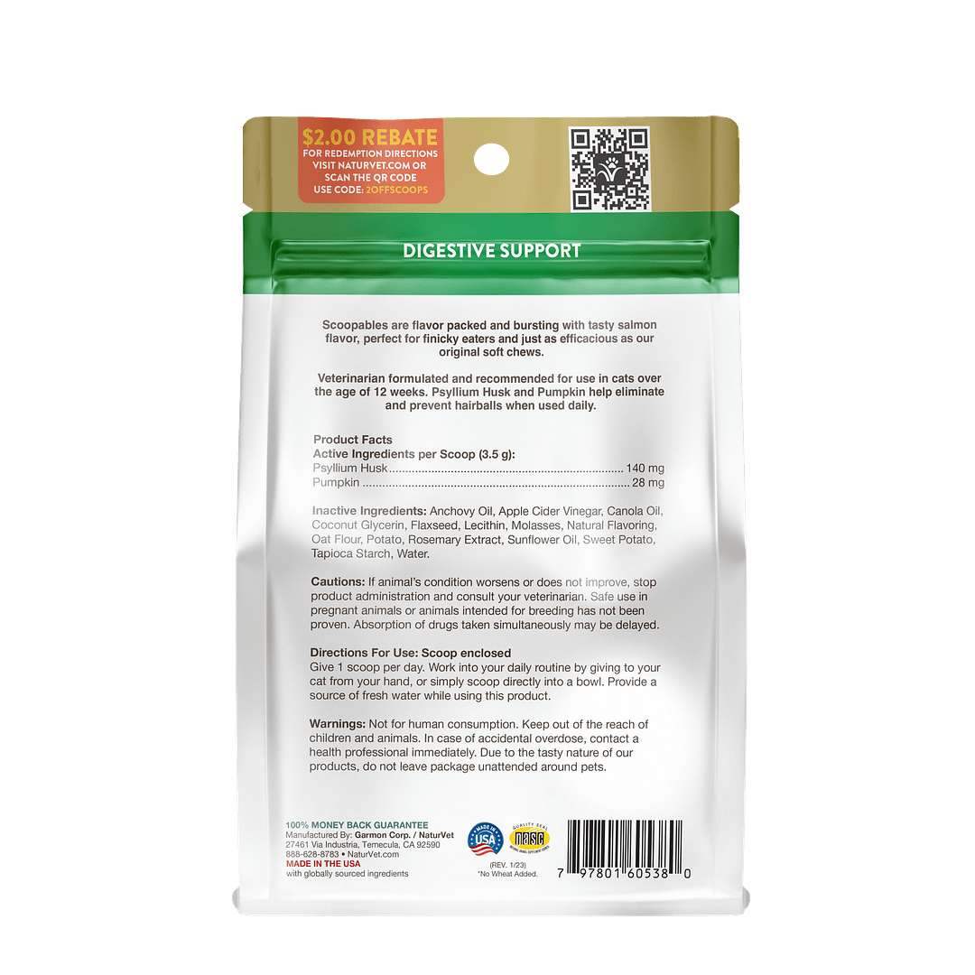 NaturVet Scoopables Cat Hairball Aid Daily Support 5.5oz - Image 4