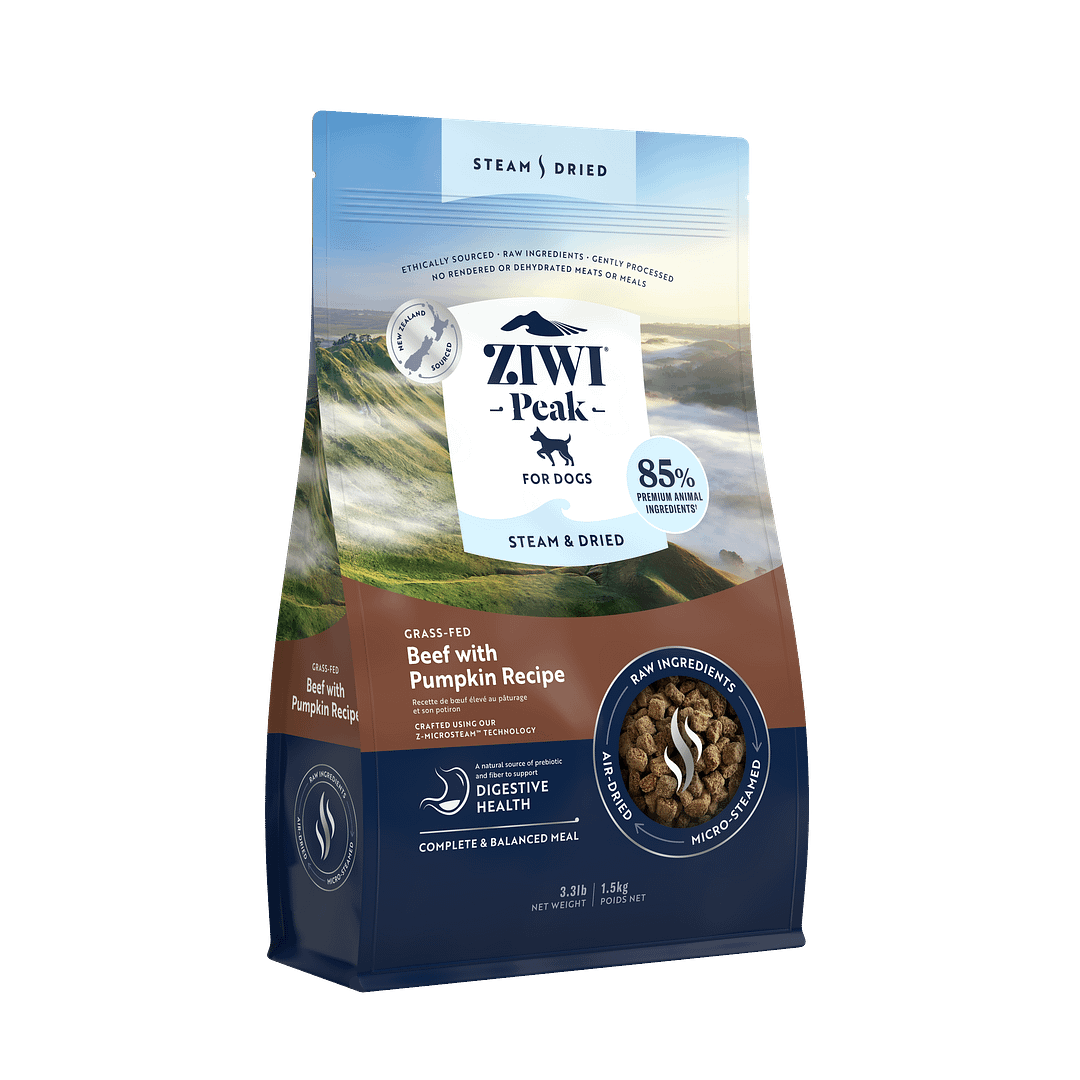Ziwi Peak Steam & Dried Grass-Fed Beef with Pumpkin Dry Dog Food (3 Sizes) - Image 3