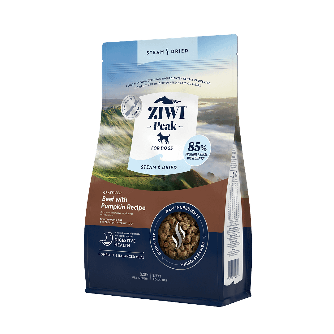 Ziwi Peak Steam & Dried Grass-Fed Beef with Pumpkin Dry Dog Food (3 Sizes) - Image 4