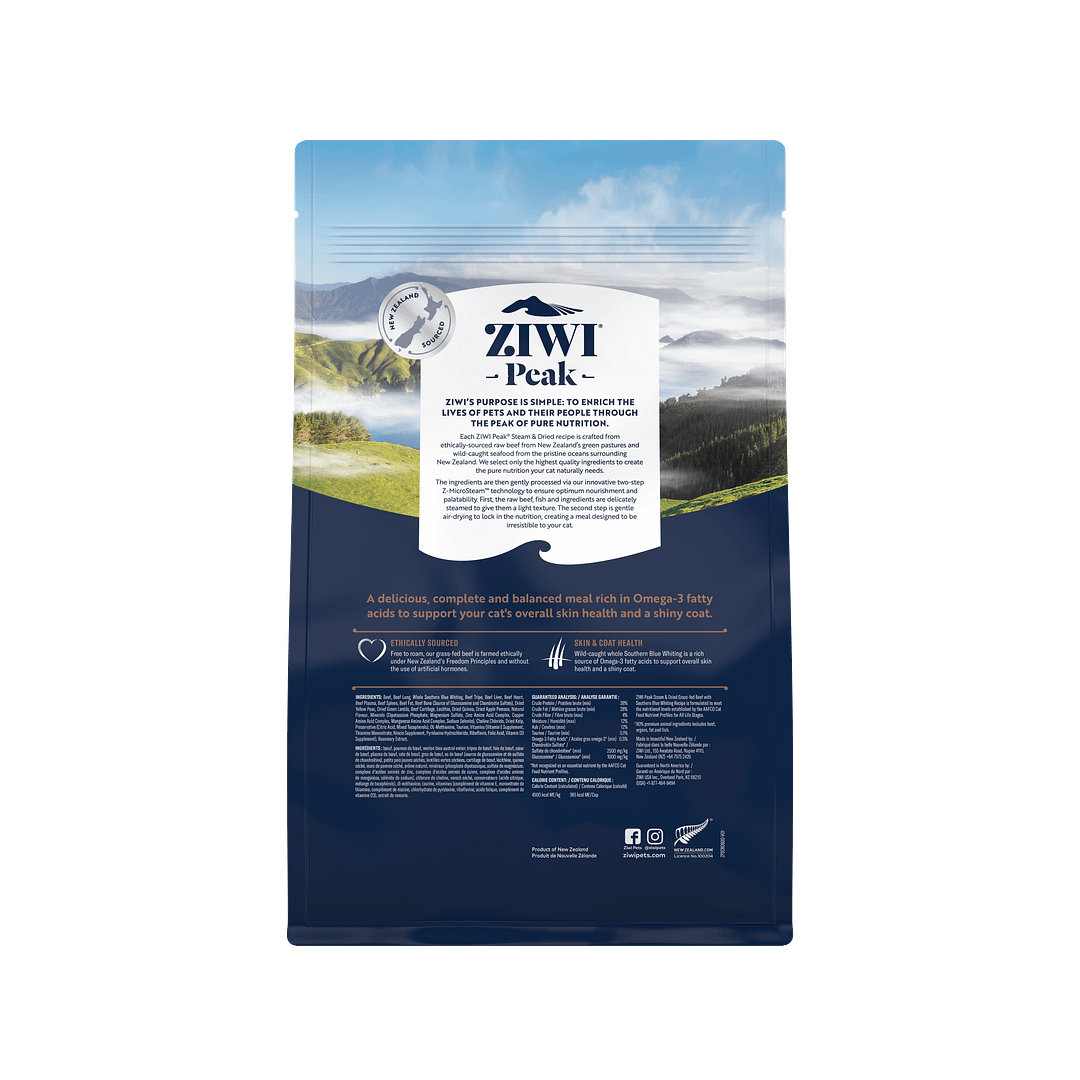 Ziwi Peak Steam Dried Beef Southern Blue Whitening Dry Cat Food (2 Sizes) - Image 9