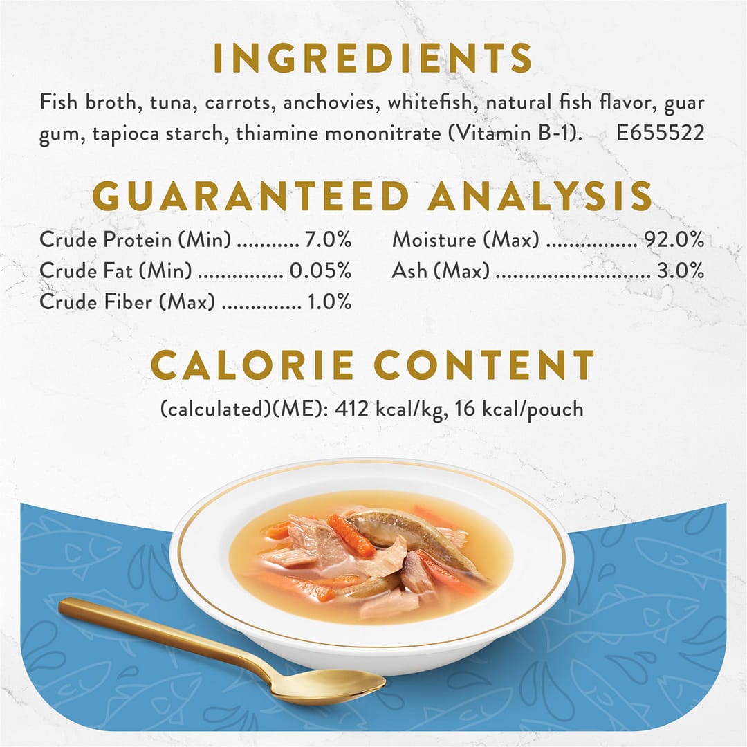 Purina Fancy Feast Broths Classic Tuna, Anchovies & Whitefish Wet Cat Food 40g - Image 5