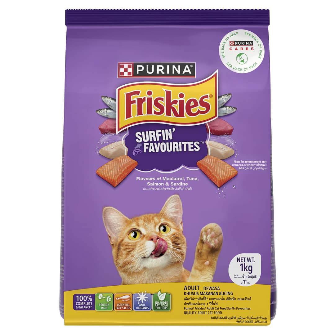 Purina FRISKIES Surfin Favourites Dry Cat Food 1kg