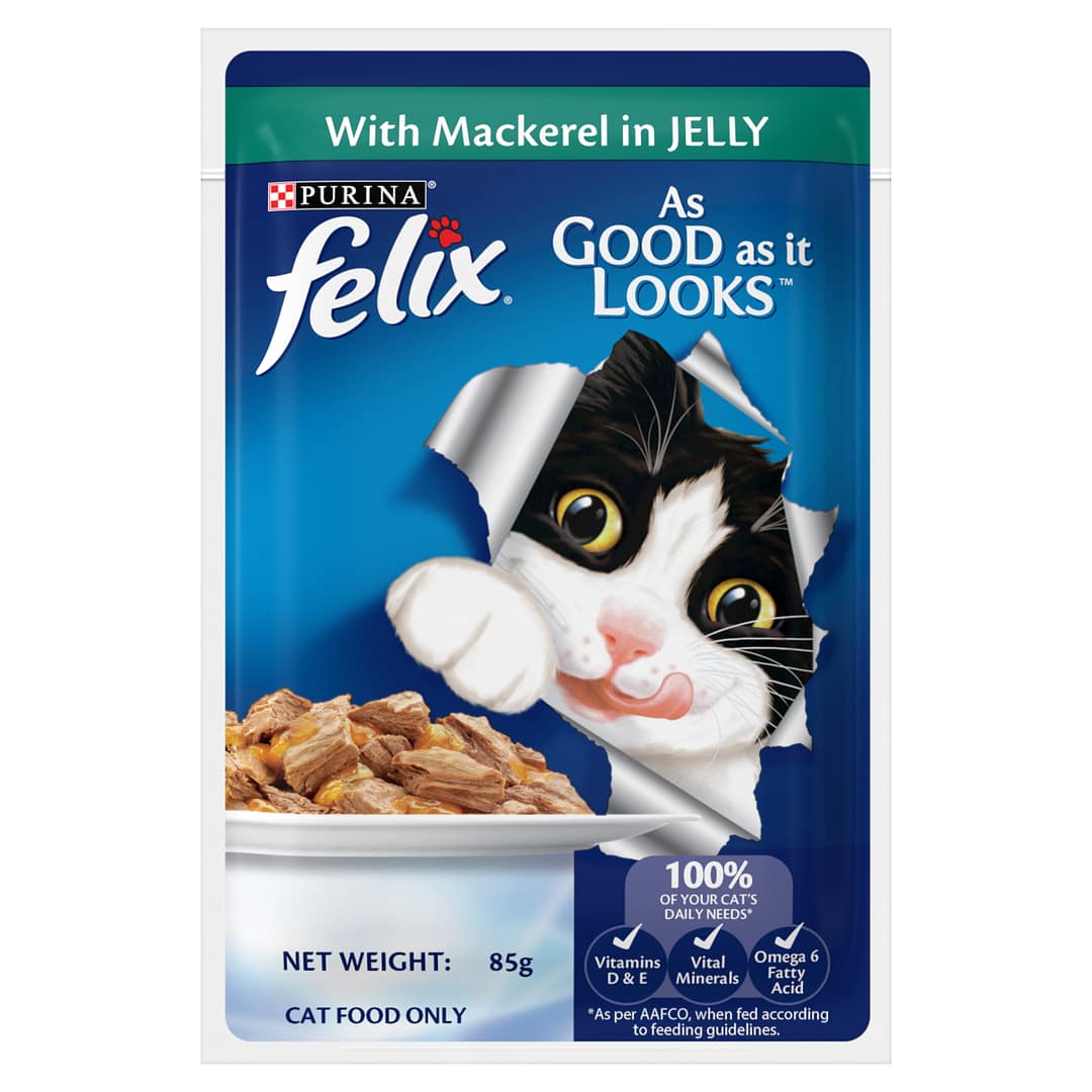 Purina FELIX Adult Mackerel in Jelly Wet Cat Food 85g