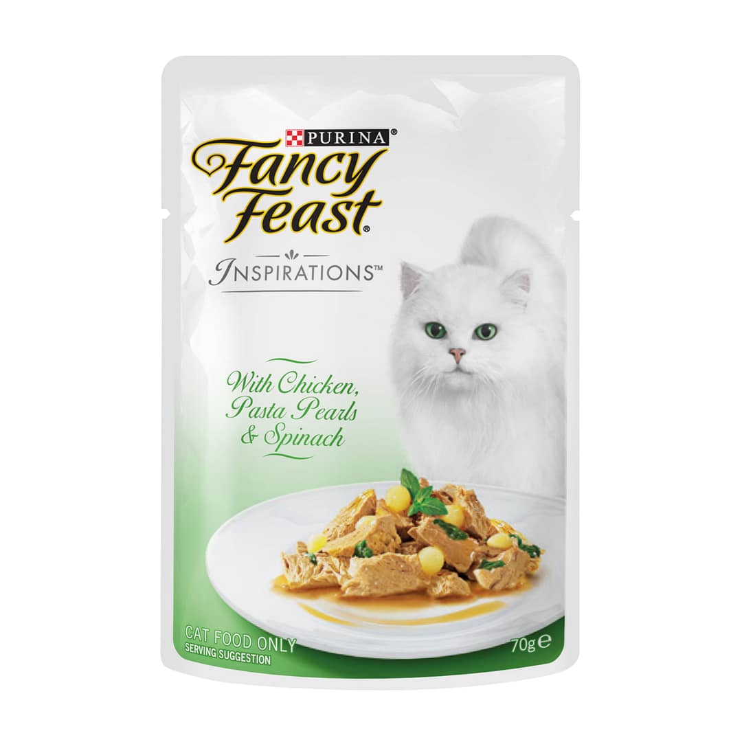 Purina Fancy Feast Inspirations Chicken, Pasta Pearls & Spinach Wet Cat Food 70g