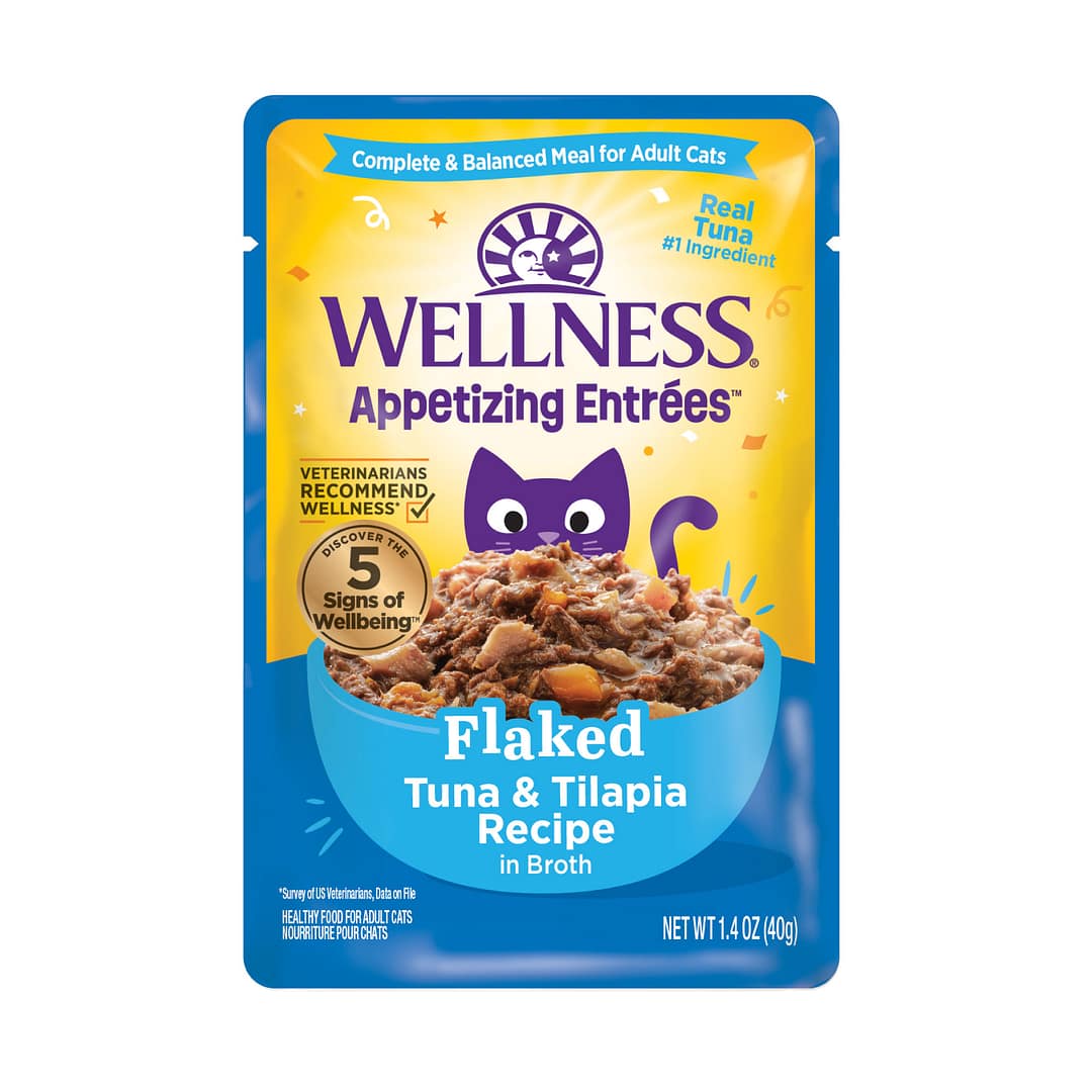 Wellness Appetizing Entrees Flaked Tuna & Tilapia Recipe Wet Cat Food (1.4oz) - Image 2