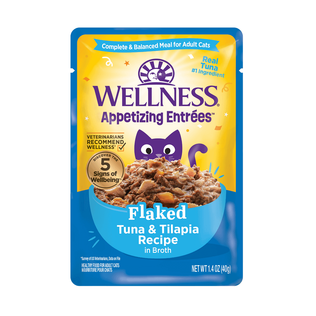 Wellness Appetizing Entrees Flaked Tuna & Tilapia Recipe Wet Cat Food (1.4oz)