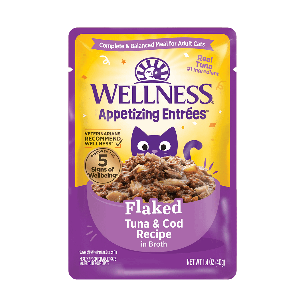 Wellness Appetizing Entrees Flaked Tuna & Cod Recipe Wet Cat Food (1.4oz)