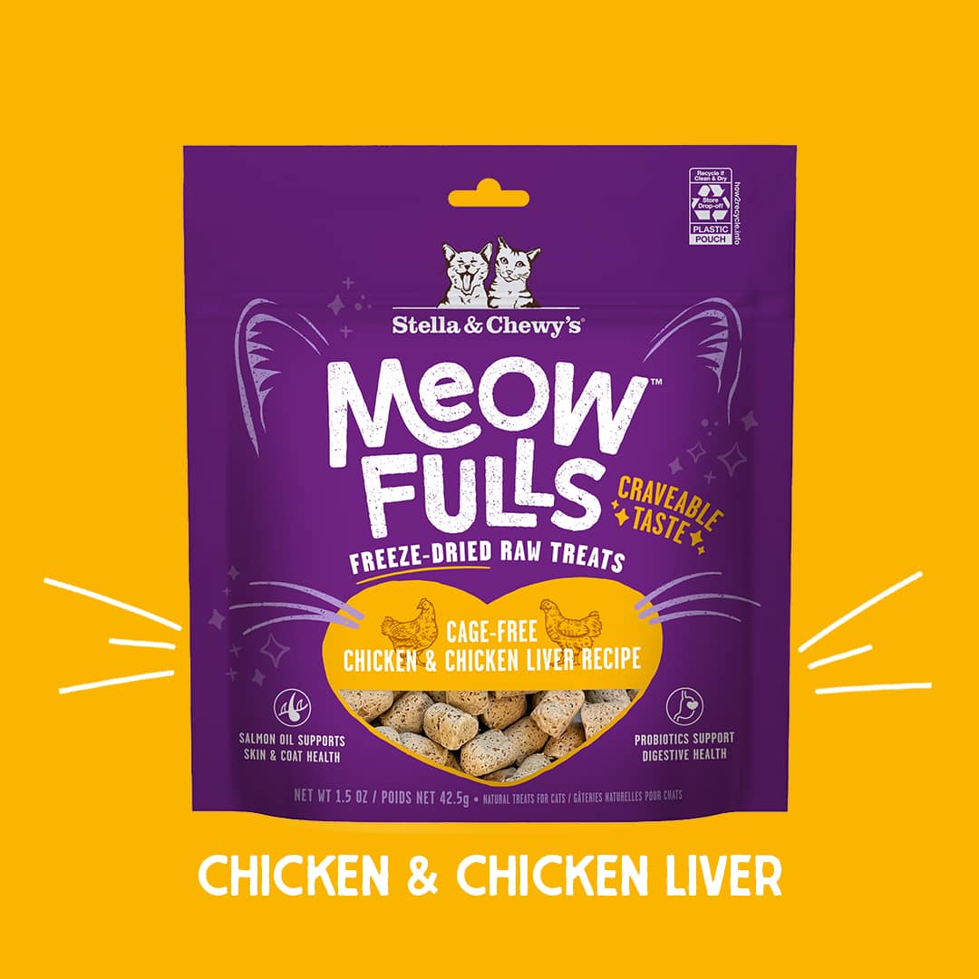 Stella & Chewy's Meowfulls Freeze Dried Cat Treats - Chicken & Chicken Liver Recipe