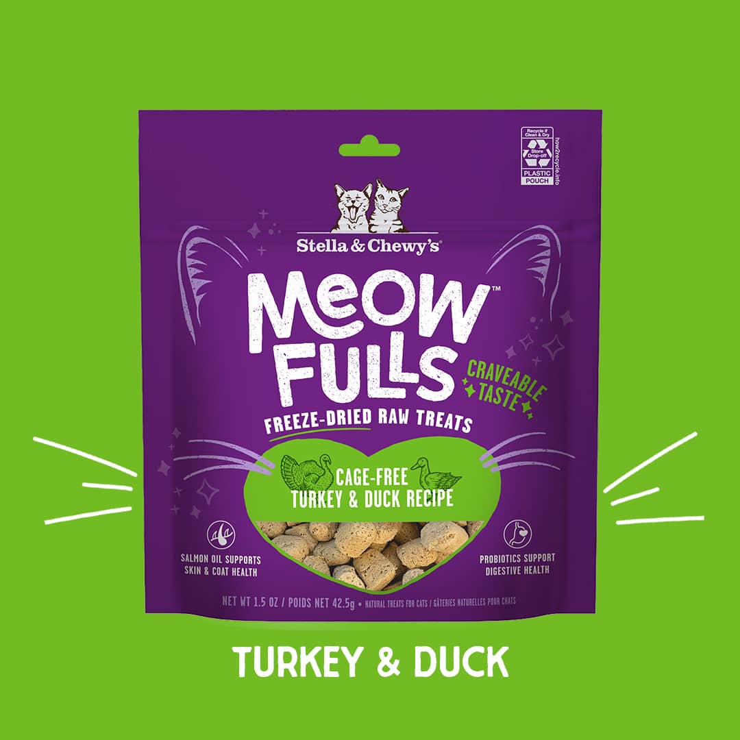 Stella & Chewy's Meowfulls Freeze Dried Cat Treats - Turkey & Duck Recipe 1.5oz