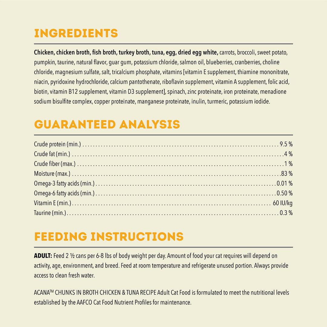 ACANA Chunks In Broth Chicken-Tuna Wet Cat Food 85g - Image 5