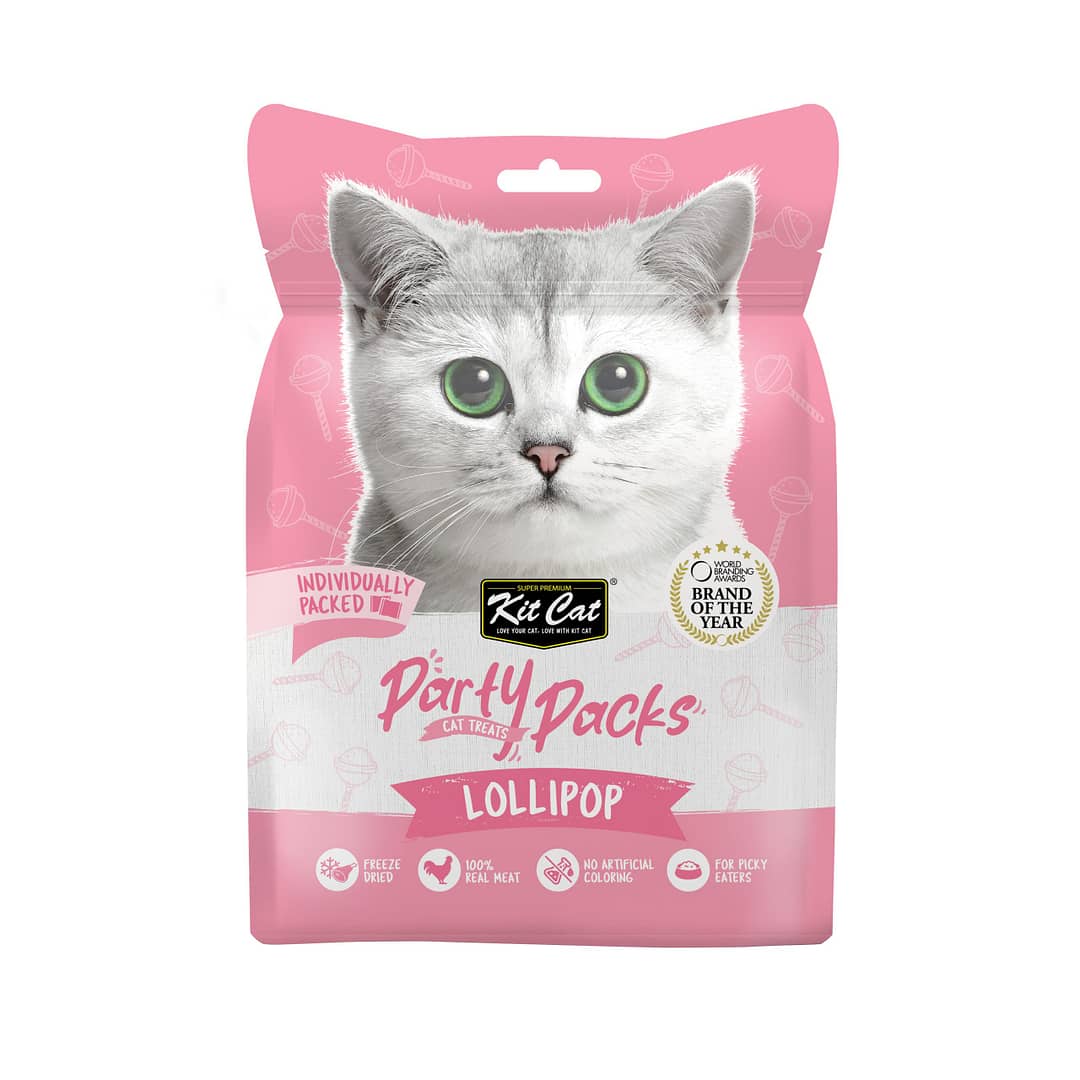Kit Cat Party Packs Freeze Dried Treats for Cats - Lollipop (30g)