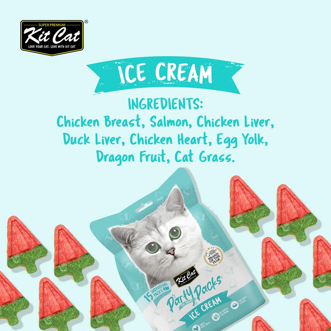 Kit Cat Party Packs Freeze Dried Treats for Cats - Ice Cream (35g) - Image 2