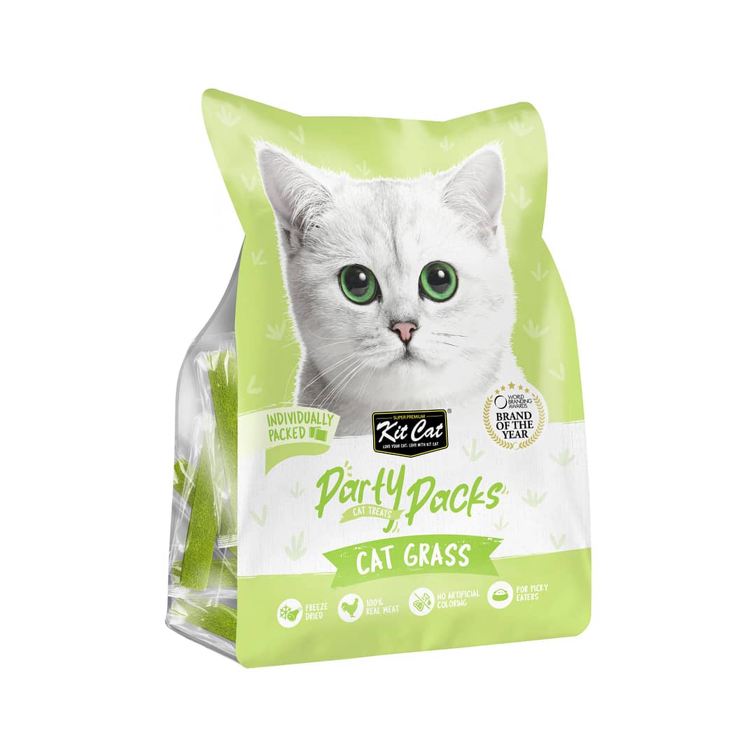 Kit Cat Party Packs Freeze Dried Treats for Cats - Cat Grass (40g)