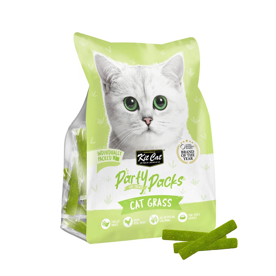 Kit Cat Party Packs Freeze Dried Treats for Cats - Cat Grass (40g) - Image 2