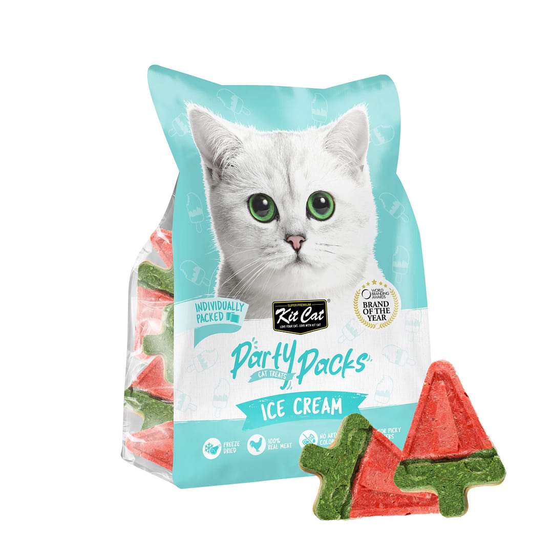 Kit Cat Party Packs Freeze Dried Treats for Cats - Ice Cream (35g) - Image 3