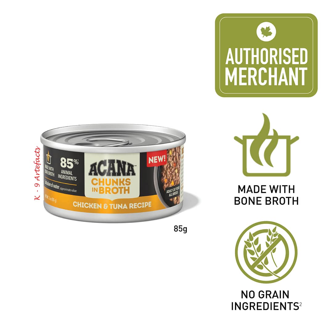 ACANA Chunks In Broth Chicken-Tuna Wet Cat Food 85g