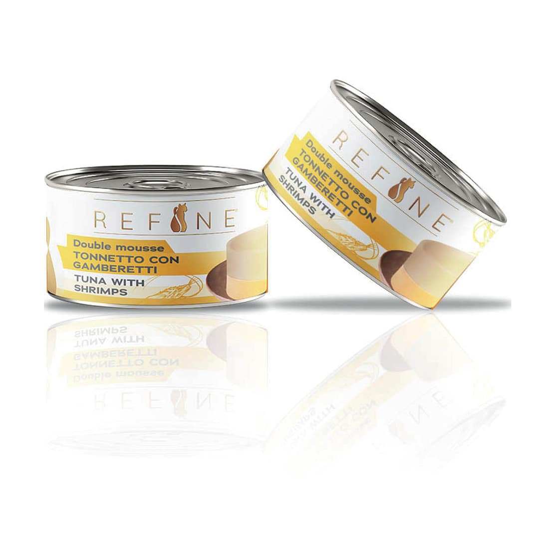 SmartHeart Refine Can Adult Cat Food - Mousse Double Layer Tuna with Shrimps 85g