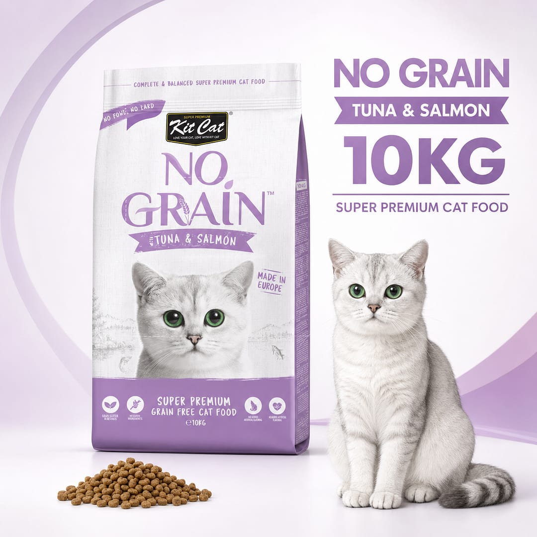 Kit Cat No Grain Tuna & Salmon Dry Cat Food 10kg – Super Premium Grain-Free Formula